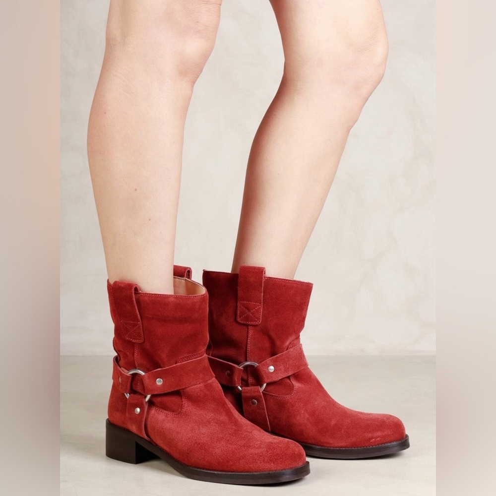 Jeffrey Campbell Women's Red Waylon Harness Boot Size 6.5